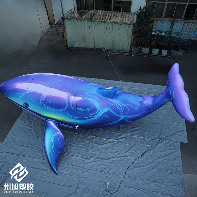 Aquarium Blue Marine - Opblaasbare blauwe walvis, gebruikt als decoratief