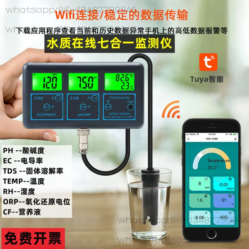 Tuya 7-in-1 online waterkwalit - Marine Aquarium Water Analyzer recensie en prijs